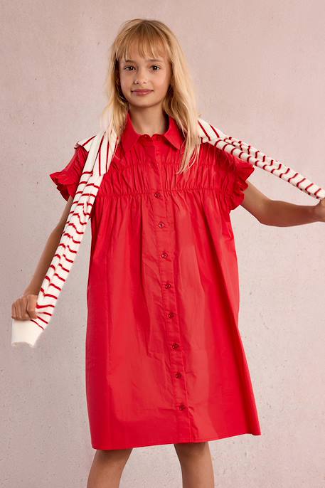 Robe chemise à smocks Navy blue+Rouge 9 - vertbaudet enfant 