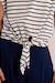 T-shirt rayé, à nouer White/navy blue 2 - vertbaudet enfant 