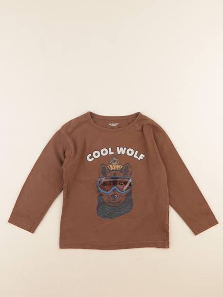 Tee-shirt - 6 ans Marron 1 - vertbaudet enfant 