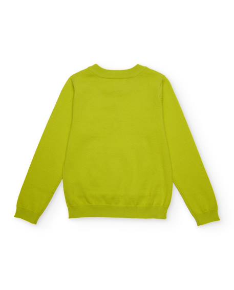 Pull garçon en maille avec poche kangourou Vert 4 - vertbaudet enfant 
