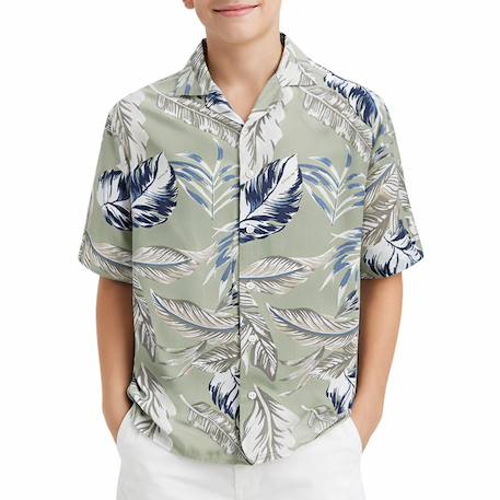 Chemisette garçon resort floral Vert 1 - vertbaudet enfant 