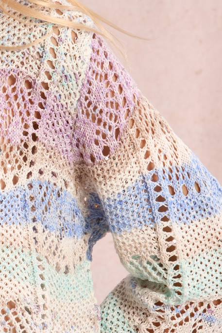 Pull tie-dye ajouré Mauve 2 - vertbaudet enfant 