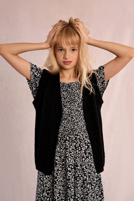Gilet ouvert Noir+Offwhite 1 - vertbaudet enfant 