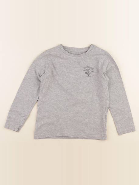 Tee-shirt - 8 ans Gris 1 - vertbaudet enfant 