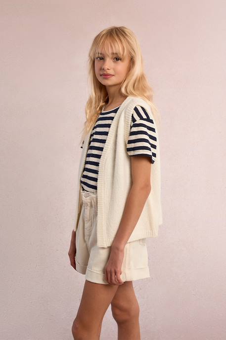 Gilet ouvert Noir+Offwhite 9 - vertbaudet enfant 