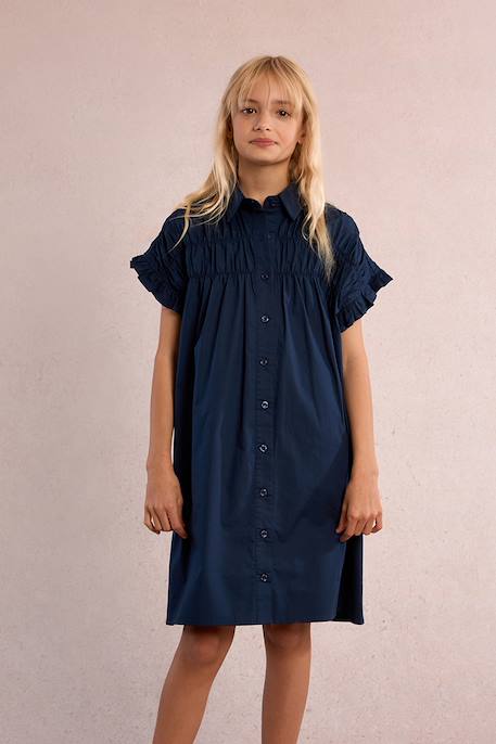 Robe chemise à smocks Navy blue+Rouge 5 - vertbaudet enfant 