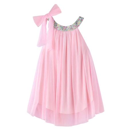 Robe demoiselle d'honneur  col liberty   alizée Jaune fleuri rose bleu+Rose fleuri multicolore 11 - vertbaudet enfant 