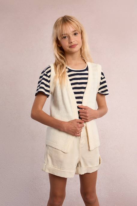 Gilet ouvert Noir+Offwhite 8 - vertbaudet enfant 