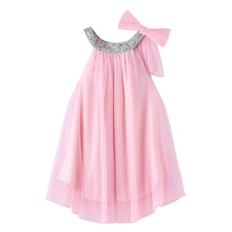 Robe demoiselle d'honneur  col liberty   alizée Jaune fleuri rose bleu+Rose fleuri multicolore 9 - vertbaudet enfant 