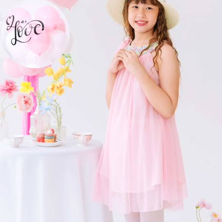 Robe demoiselle d'honneur  col liberty   alizée Jaune fleuri rose bleu+Rose fleuri multicolore 7 - vertbaudet enfant 
