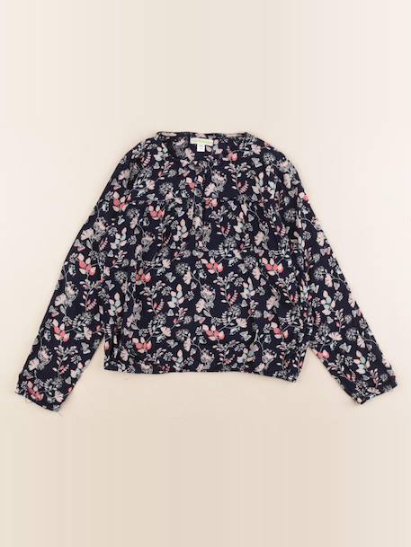 Blouse - 8 ans Bleu, rose 1 - vertbaudet enfant 