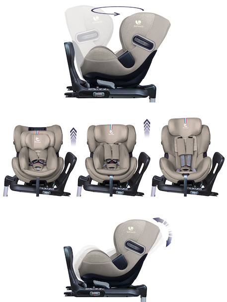 Siège auto dos route pivotant r129 i-size 40-105 cm softness® gaïa+ Cappuccino+Carbon+Garden+Ocean+Passion 3 - vertbaudet enfant 