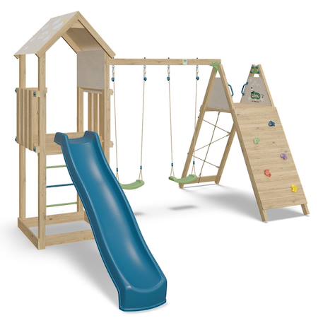 Aire de jeux avec toboggan olympia xplorer 2 pour 9 enfants Bois 2 - vertbaudet enfant 