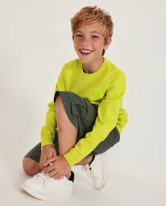 -Pull garçon en maille avec poche kangourou