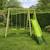 Portique balançoire et toboggan en bois 2,30m lumi Bois 3 - vertbaudet enfant 