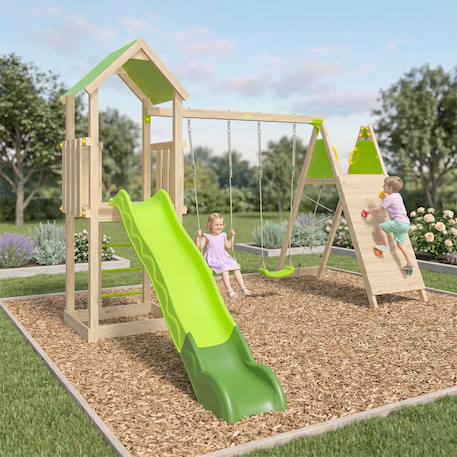 Aire de jeux 2,20 m olympia xperience - 9 enfants Bois 1 - vertbaudet enfant 