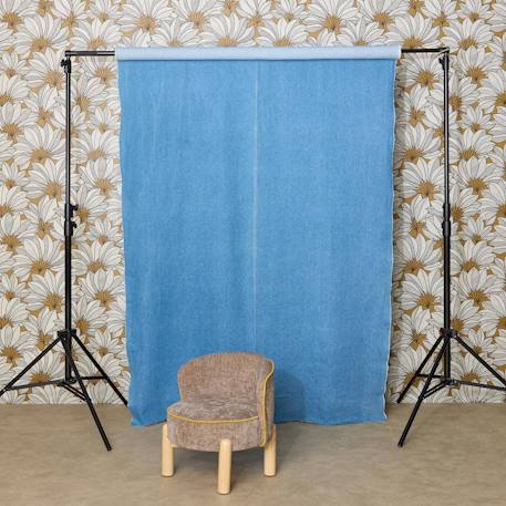 Fauteuil vintage enfant bois d'hévéa et tissu chenille - louisa Taupe 6 - vertbaudet enfant 