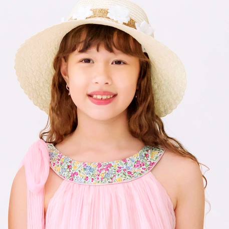 Robe demoiselle d'honneur  col liberty   alizée Jaune fleuri rose bleu+Rose fleuri multicolore 8 - vertbaudet enfant 