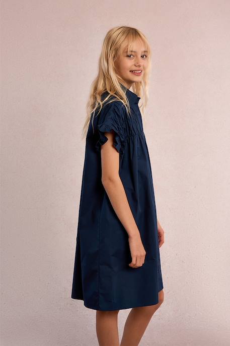 Robe chemise à smocks Navy blue+Rouge 1 - vertbaudet enfant 