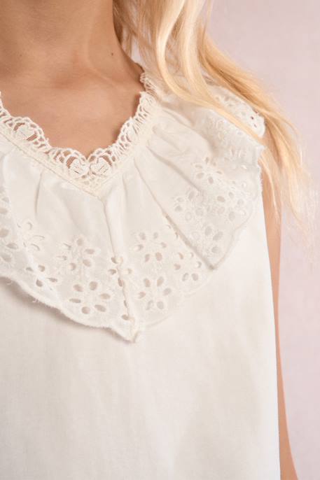 Top col dentelle Offwhite 2 - vertbaudet enfant 