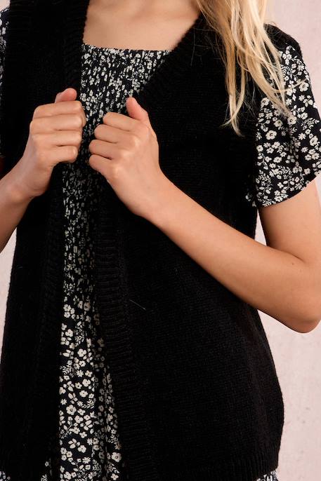 Gilet ouvert Noir+Offwhite 2 - vertbaudet enfant 