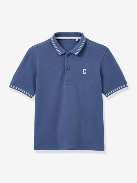 Polo brodé bleu 1 - vertbaudet enfant 