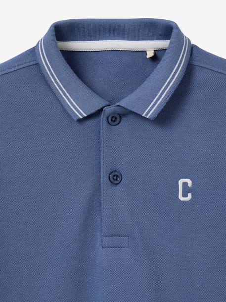 Polo brodé bleu 2 - vertbaudet enfant 