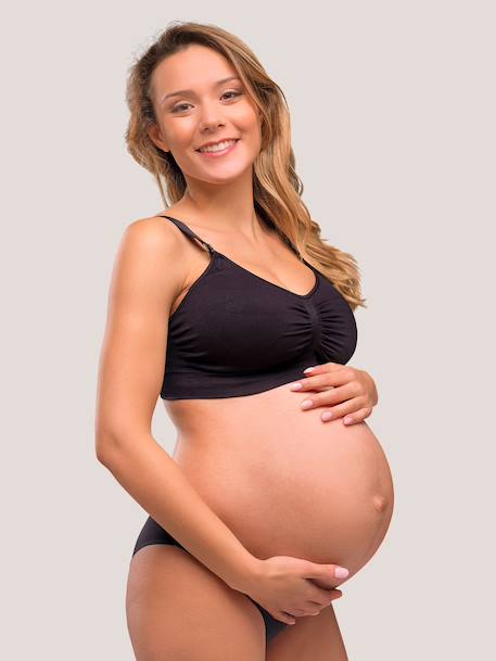Soutien-gorge grossesse et allaitement rembourré sans coutures NOIR 2 - vertbaudet enfant 