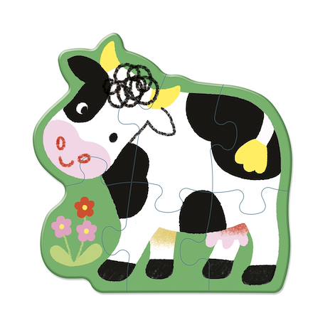 Puzzle évolutif la ferme - 2 à 10 pièces Multicolore 6 - vertbaudet enfant 