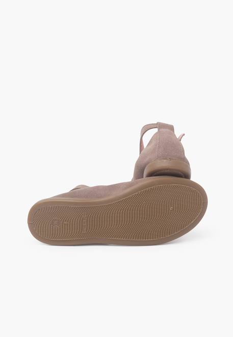 Ballerines souples en daim à bride Taupe 3 - vertbaudet enfant 
