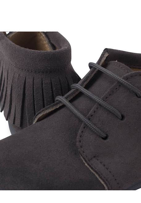 Bottes frangées à lacets premiers pas Bleu marine+Gris+Marron+Rose+Taupe 12 - vertbaudet enfant 