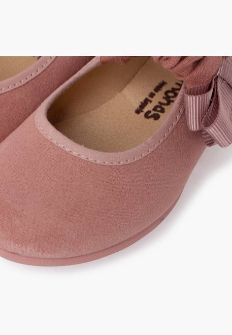 Chaussures babies bride froncée et nœud pour fille Bleu marine+Gris+Rose+Sable 18 - vertbaudet enfant 
