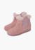 Bottines chelsea pour filles avec col en fourrure Gris+Rose+Taupe 10 - vertbaudet enfant 