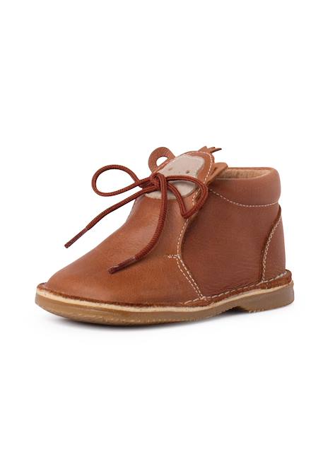 Bottines en cuir à lacets monkey face Bleu marine+Couleur cuir+Marron 8 - vertbaudet enfant 