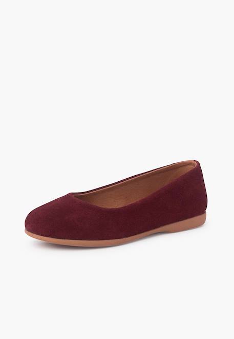 Ballerines plates en suède pour filles s Bordeaux+Gris foncé+Taupe 2 - vertbaudet enfant 