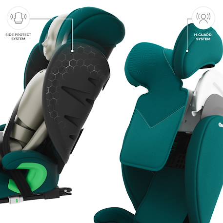 Siège Auto Kinderkraft JUNIOR FIX 2 PLUS 100-150 cm avec ISOFIX, H-GUARD, SPS, AIR FLOW et Appuie-Tête Réglable Black+Green+Grey+Pink 9 - vertbaudet enfant 