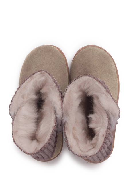 Bottes en velours côtelé et suéde avec doublure en peau de mouton Gris+Taupe 12 - vertbaudet enfant 