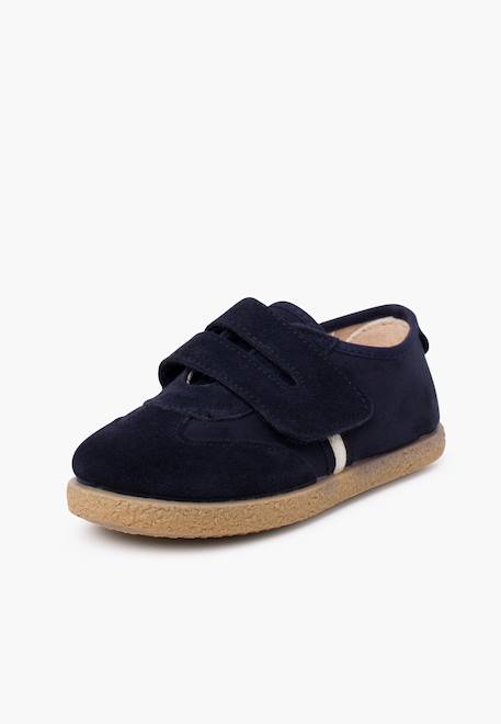 Chaussures pour garçon avec fermeture à l'avant avec sangle adhérente Bleu marine+Gris+Taupe 2 - vertbaudet enfant 