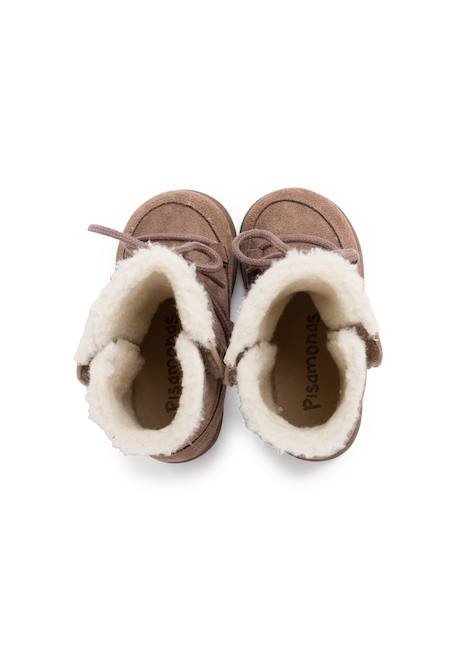 Bottes en peau de mouton avec fermeture collante Gris+Taupe 12 - vertbaudet enfant 