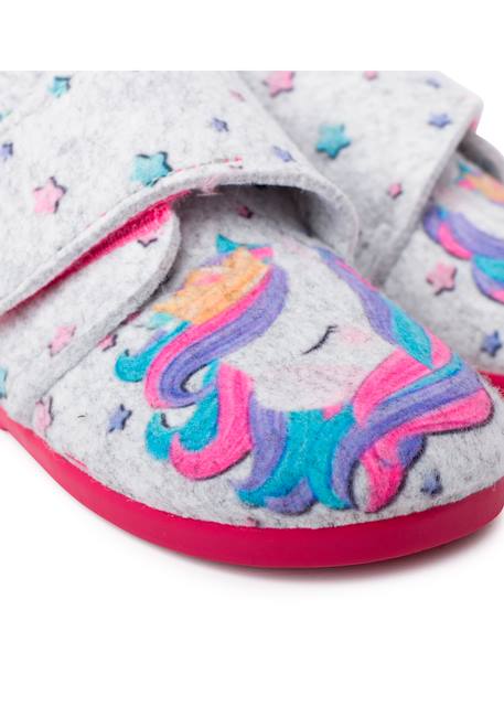 Chaussons en feutre avec fermeture adhésive Licorne multicolore+Toile d'araignée bleue 6 - vertbaudet enfant 