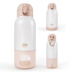 Puériculture-Chauffe-Biberon Mobile Kinderkraft GAJA 2 en 1 avec Thermos 500 ml, Écran Numérique, Chauffe Rapide et Maintien au Chaud 20 h