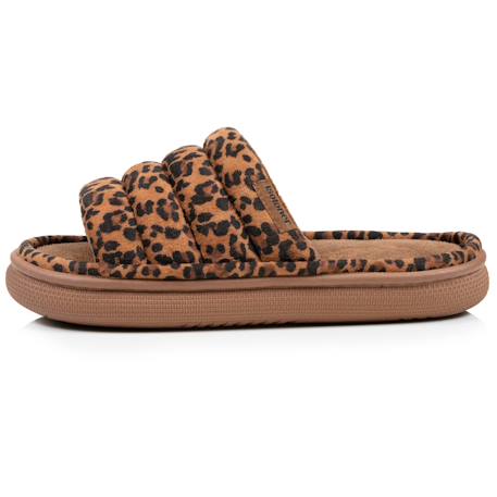 Chaussons mules ouvertes velours semelle bloup xtra confort Bleucanard+Léopard camel+Multicolor+Vertamande 10 - vertbaudet enfant 