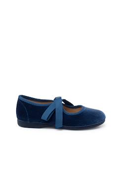 Chaussures-Chaussures babies velours avec nœud gros-grain filles