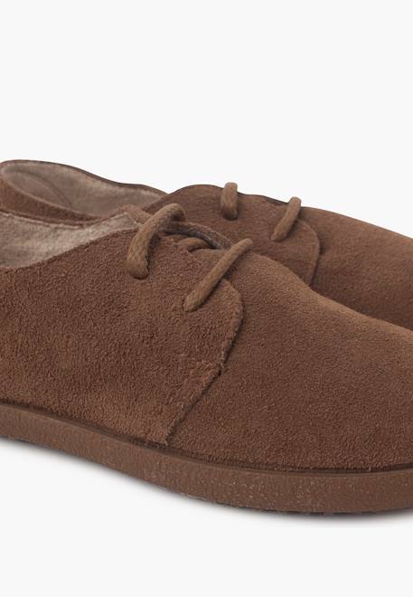 Chaussures à lacets en suède avec semelle caramel Bleu marine+Camel+Gris foncé+Taupe 12 - vertbaudet enfant 