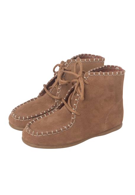 Bottes en suède style mohican pour enfants Camel+Gris foncé+Vert 4 - vertbaudet enfant 
