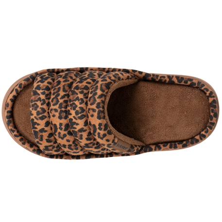 Chaussons mules ouvertes velours semelle bloup xtra confort Bleucanard+Léopard camel+Multicolor+Vertamande 9 - vertbaudet enfant 