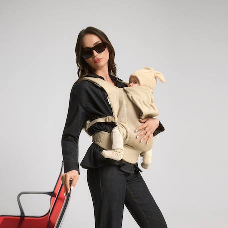 Porte-bébé CARRYBEE ergonomique 3 mois à 20 kg, léger, portage physiologique, capuche sieste, sortie gris Gris 2 - vertbaudet enfant 