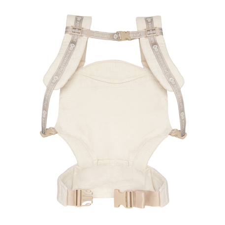 Porte-bébé ELARA ergonomique lin et coton 3 mois à 20 kg, position m, panneau réglable, capuche amovible beige Beige 5 - vertbaudet enfant 