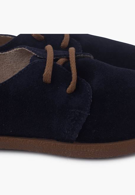 Chaussures à lacets en suède avec semelle caramel Bleu marine+Camel+Gris foncé+Taupe 6 - vertbaudet enfant 