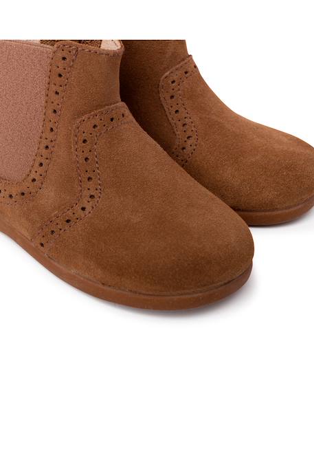 Bottines zippées et élastiques fille Caramel mou+Gris 6 - vertbaudet enfant 